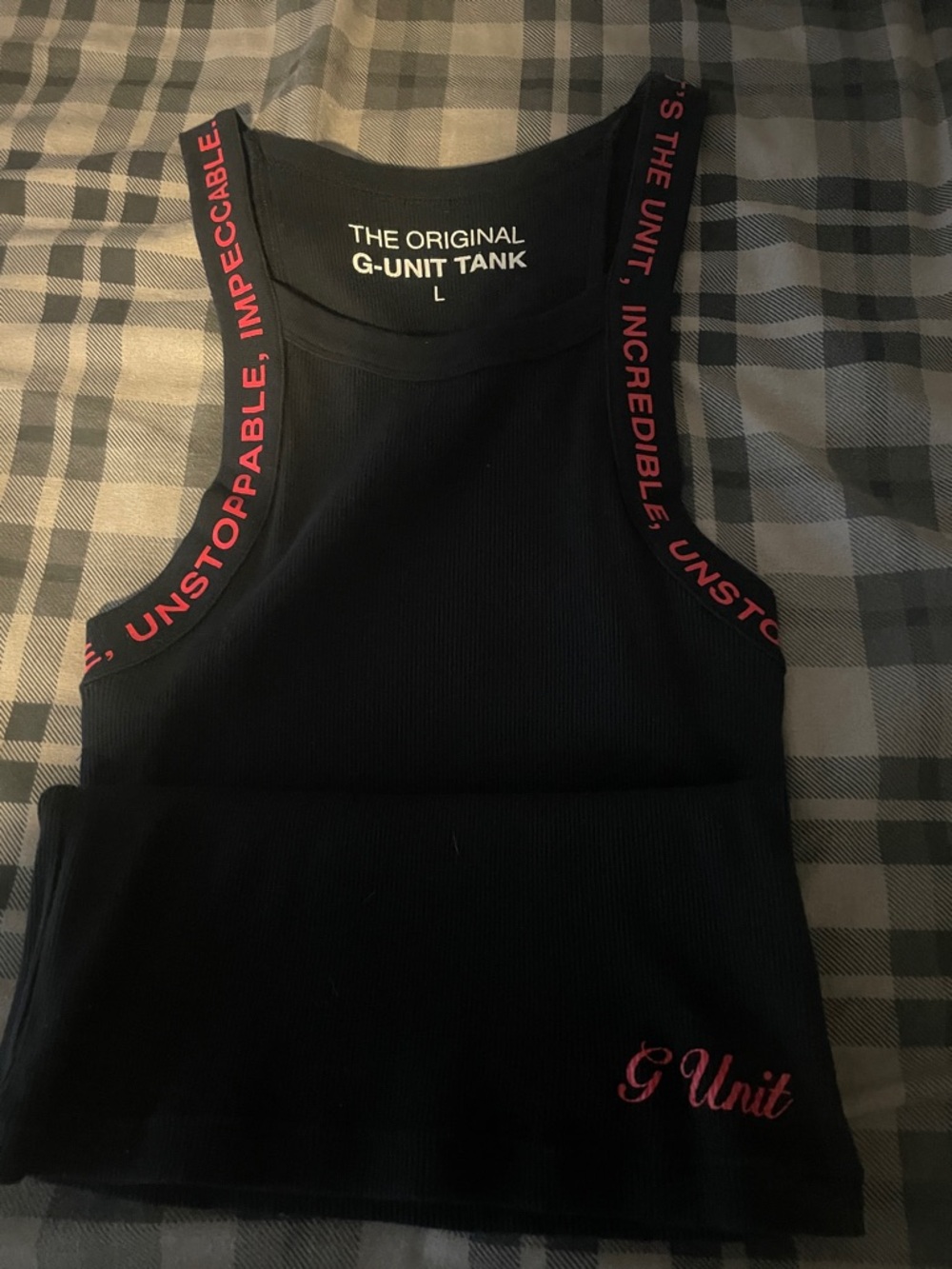 Men's Black Bandeau Tank with red trim never worn